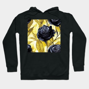 Black rose watercolor rose Hoodie